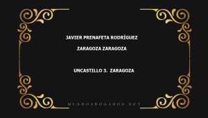 abogado Javier Prenafeta Rodríguez en la localidad de Zaragoza