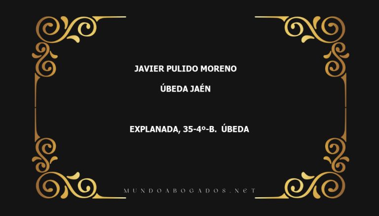 abogado Javier Pulido Moreno en la localidad de Úbeda