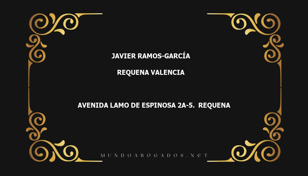 abogado Javier Ramos-García en la localidad de Requena