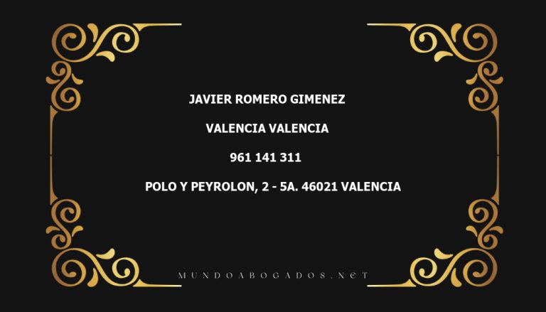 abogado Javier Romero Gimenez en la localidad de Valencia