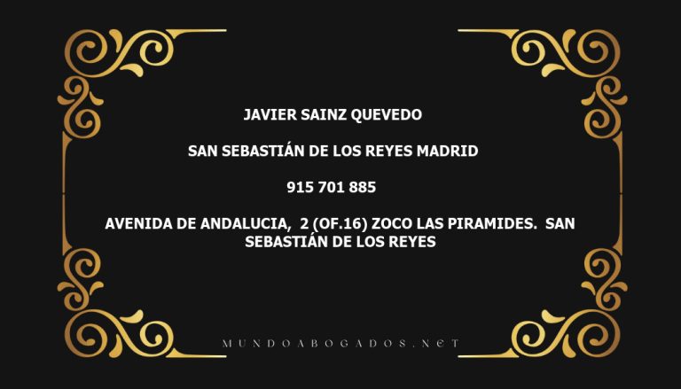 abogado Javier Sainz Quevedo en la localidad de San Sebastián de los Reyes