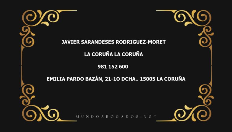 abogado Javier Sarandeses Rodriguez-Moret en la localidad de La Coruña