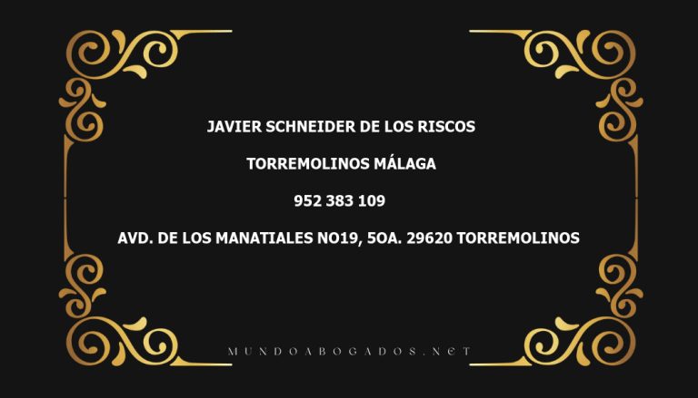 abogado Javier Schneider De Los Riscos en la localidad de Torremolinos