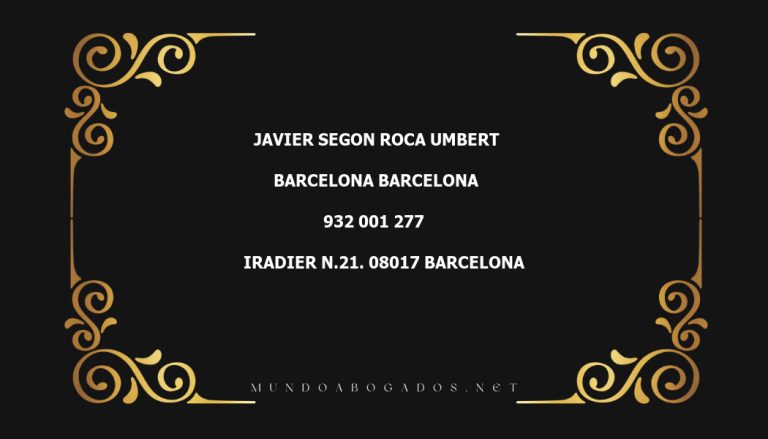 abogado Javier Segon Roca Umbert en la localidad de Barcelona