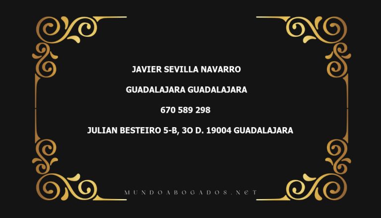 abogado Javier Sevilla Navarro en la localidad de Guadalajara