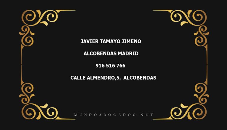 abogado Javier Tamayo Jimeno en la localidad de Alcobendas