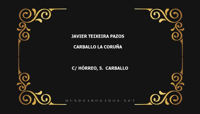 abogado Javier Teixeira Pazos en la localidad de Carballo