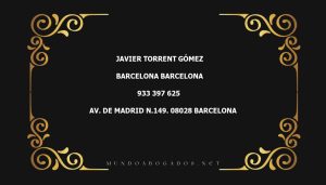 abogado Javier Torrent Gómez en la localidad de Barcelona