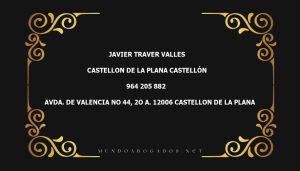 abogado Javier Traver Valles en la localidad de Castellon de la Plana