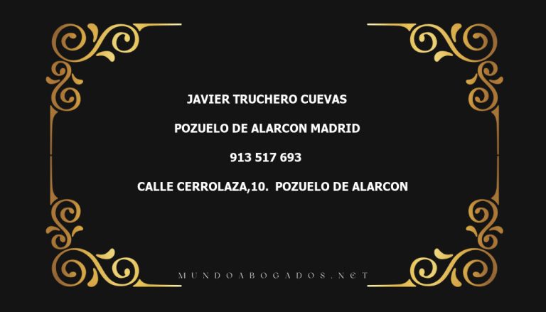 abogado Javier Truchero Cuevas en la localidad de Pozuelo de Alarcon