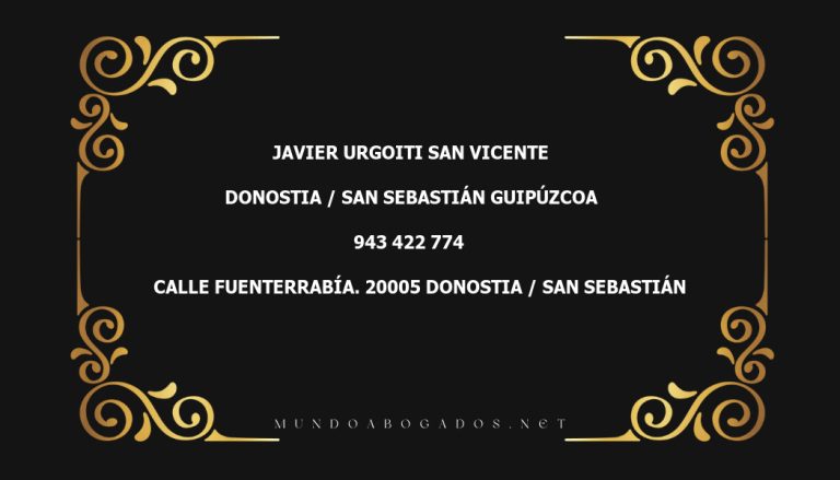 abogado Javier Urgoiti San Vicente en la localidad de Donostia / San Sebastián