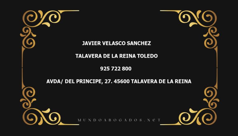 abogado Javier Velasco Sanchez en la localidad de Talavera de la Reina