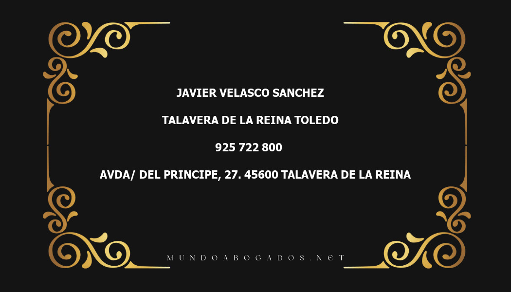 abogado Javier Velasco Sanchez en la localidad de Talavera de la Reina