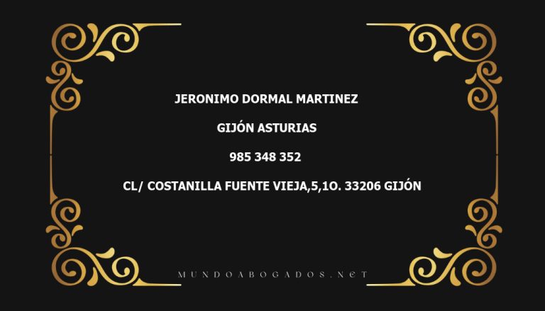 abogado Jeronimo Dormal Martinez en la localidad de Gijón