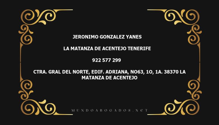 abogado Jeronimo Gonzalez Yanes en la localidad de La Matanza de Acentejo