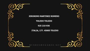 abogado Jeronimo Martinez Romero en la localidad de Toledo