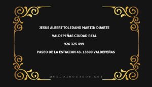 abogado Jesus Albert Toledano Martin Duarte en la localidad de Valdepeñas