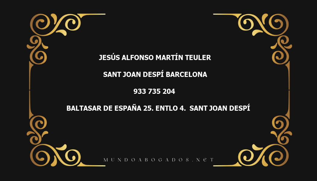 abogado Jesús Alfonso Martín Teuler en la localidad de Sant Joan Despí