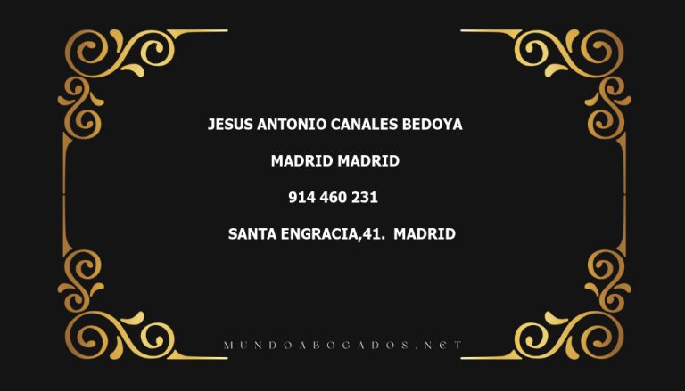 abogado Jesus Antonio Canales Bedoya en la localidad de Madrid