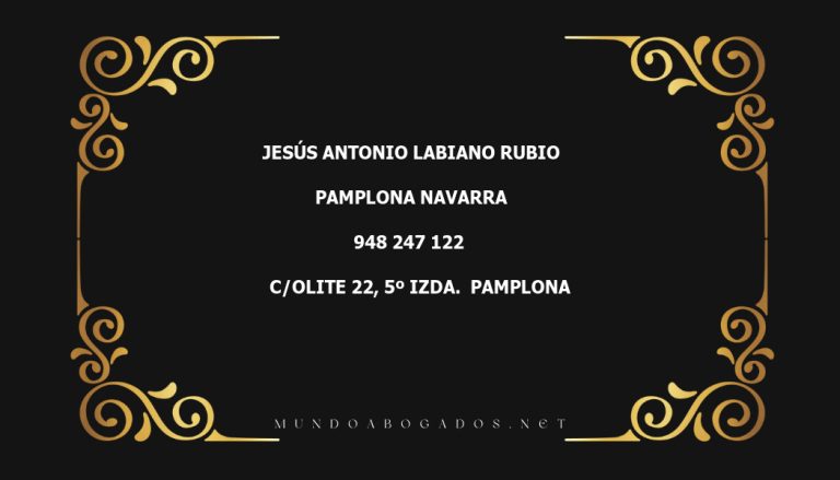 abogado Jesús Antonio Labiano Rubio en la localidad de Pamplona