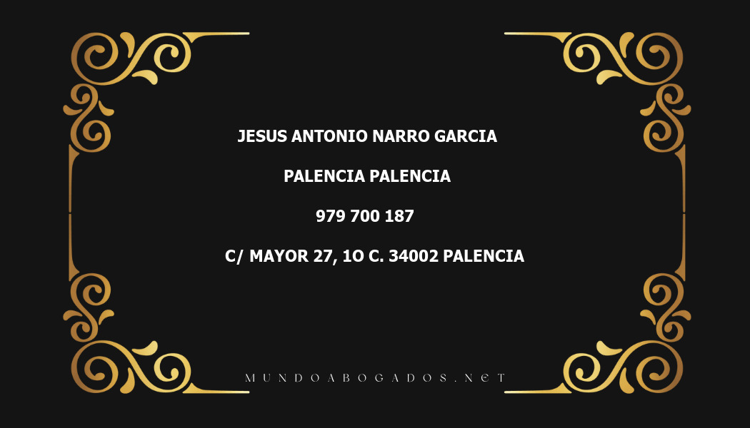 abogado Jesus Antonio Narro Garcia en la localidad de Palencia