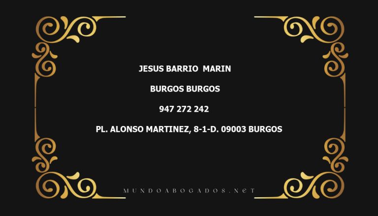 abogado Jesus Barrio  Marin en la localidad de Burgos