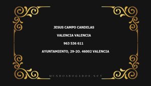 abogado Jesus Campo Candelas en la localidad de Valencia