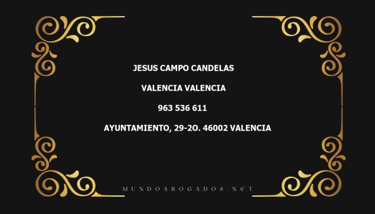 abogado Jesus Campo Candelas en la localidad de Valencia