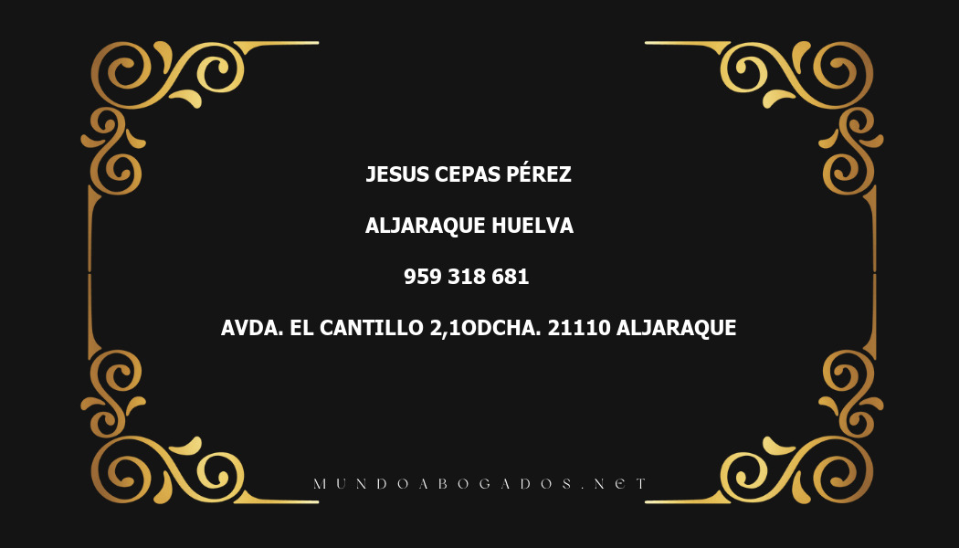 abogado Jesus Cepas Pérez en la localidad de Aljaraque