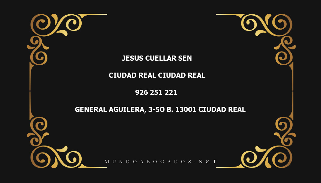 abogado Jesus Cuellar Sen en la localidad de Ciudad Real