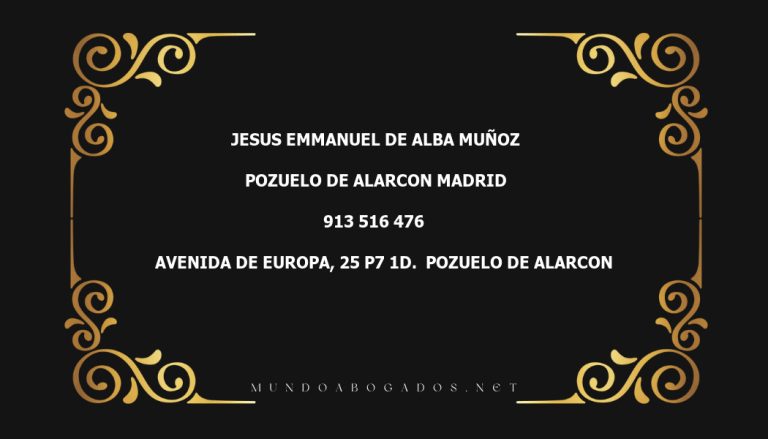 abogado Jesus Emmanuel De Alba Muñoz en la localidad de Pozuelo de Alarcon