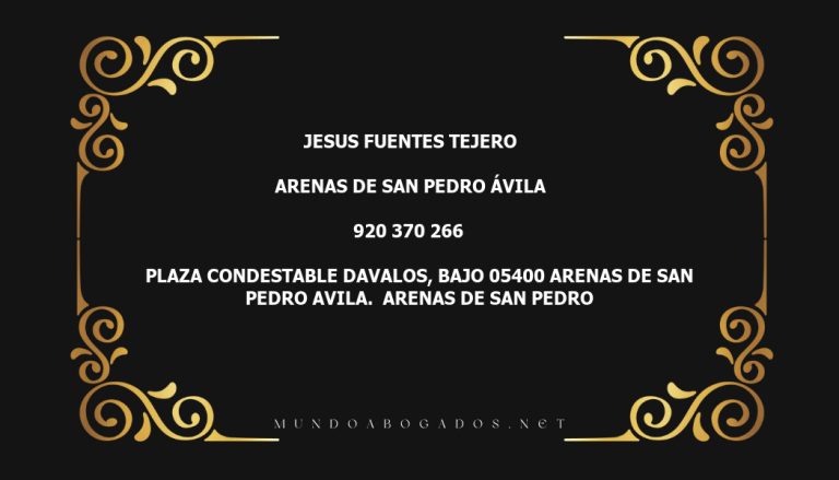 abogado Jesus Fuentes Tejero en la localidad de Arenas de San Pedro