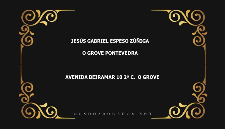 abogado Jesús Gabriel Espeso Zúñiga en la localidad de O Grove