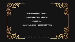 abogado Jesus Gonzalo Tomey en la localidad de Colmenar Viejo