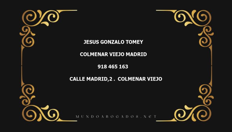 abogado Jesus Gonzalo Tomey en la localidad de Colmenar Viejo