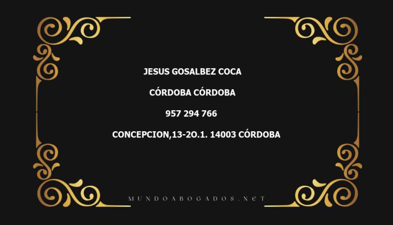 abogado Jesus Gosalbez Coca en la localidad de Córdoba