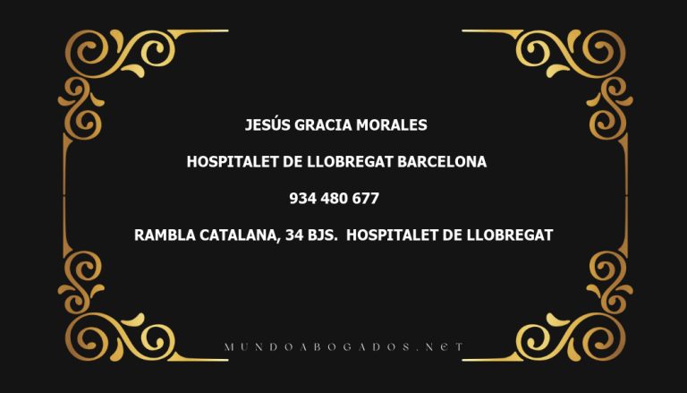 abogado Jesús Gracia Morales en la localidad de Hospitalet de Llobregat