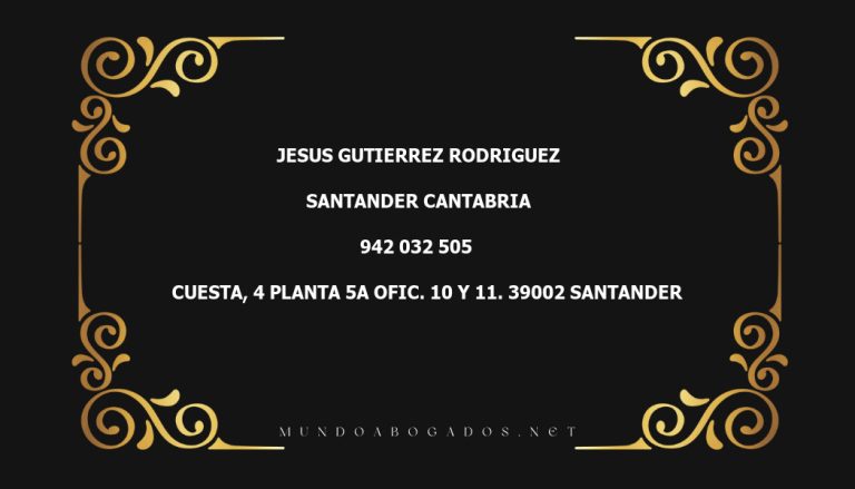 abogado Jesus Gutierrez Rodriguez en la localidad de Santander