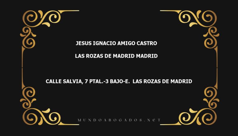 abogado Jesus Ignacio Amigo Castro en la localidad de Las Rozas de Madrid