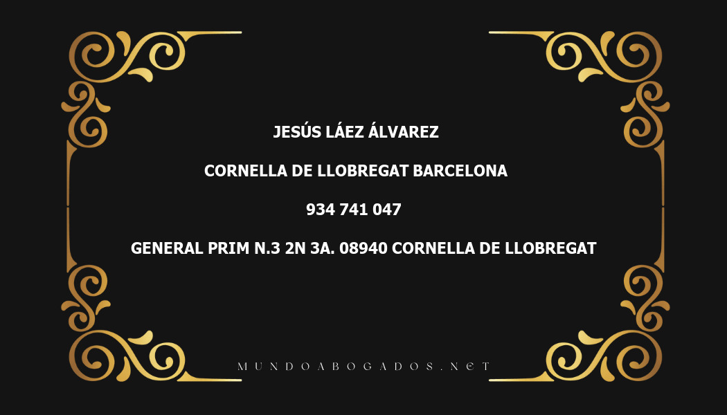 abogado Jesús Láez Álvarez en la localidad de Cornella de Llobregat