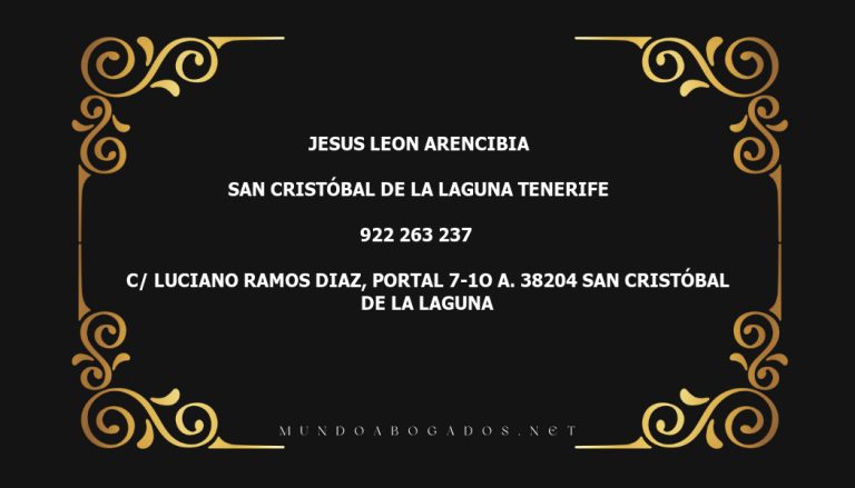 abogado Jesus Leon Arencibia en la localidad de San Cristóbal de La Laguna