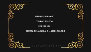 abogado Jesus Leon Campo en la localidad de Toledo