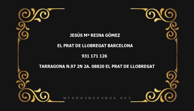 abogado Jesús Mª Reina Gómez en la localidad de El Prat de Llobregat