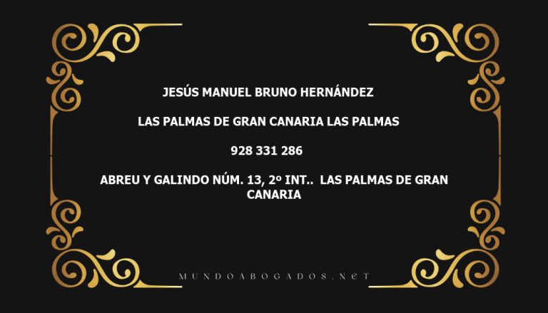 abogado Jesús Manuel Bruno Hernández en la localidad de Las Palmas de Gran Canaria