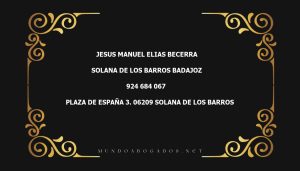 abogado Jesus Manuel Elias Becerra en la localidad de Solana de Los Barros