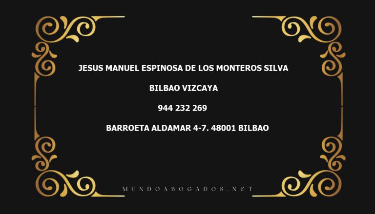 abogado Jesus Manuel Espinosa De Los Monteros Silva en la localidad de Bilbao