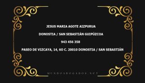 abogado Jesus Maria Agote Aizpurua en la localidad de Donostia / San Sebastián