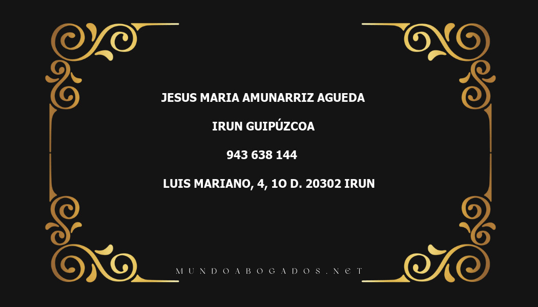 abogado Jesus Maria Amunarriz Agueda en la localidad de Irun