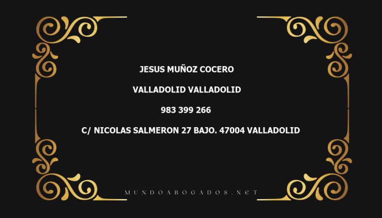 abogado Jesus Muñoz Cocero en la localidad de Valladolid