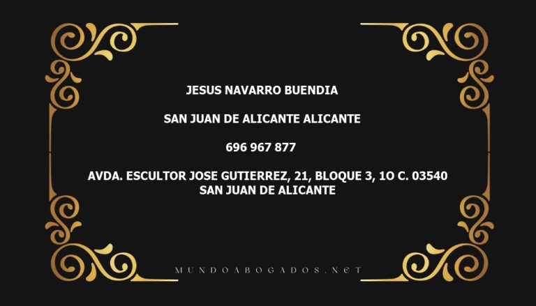 abogado Jesus Navarro Buendia en la localidad de San Juan de Alicante